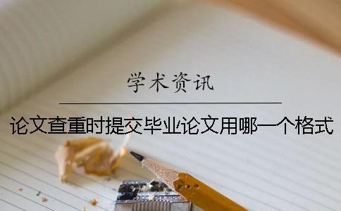 論文查重時提交畢業論文用哪一個格式？可以提交pdf文檔嗎？