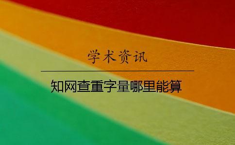 知網(wǎng)查重字量哪里能算